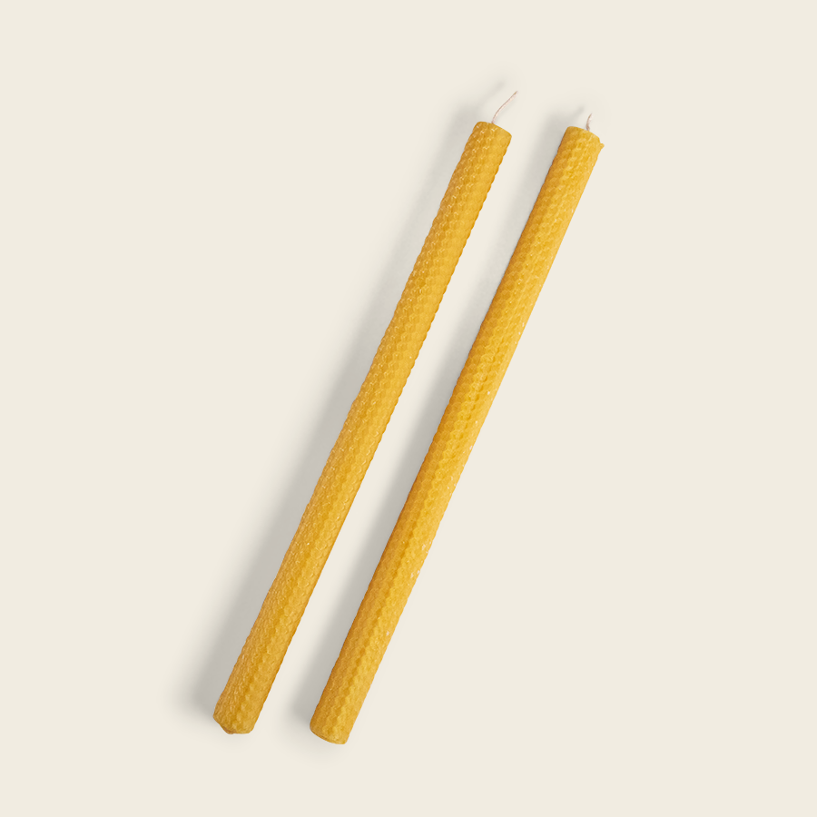 Beeswax Dinner Candles • Pair